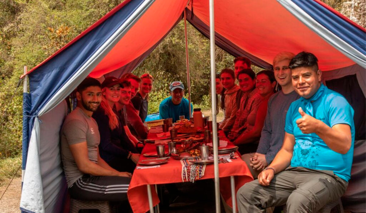 Eating on the Inca Trail Peru